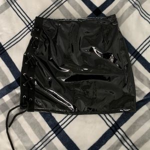 Shein latex black skirt